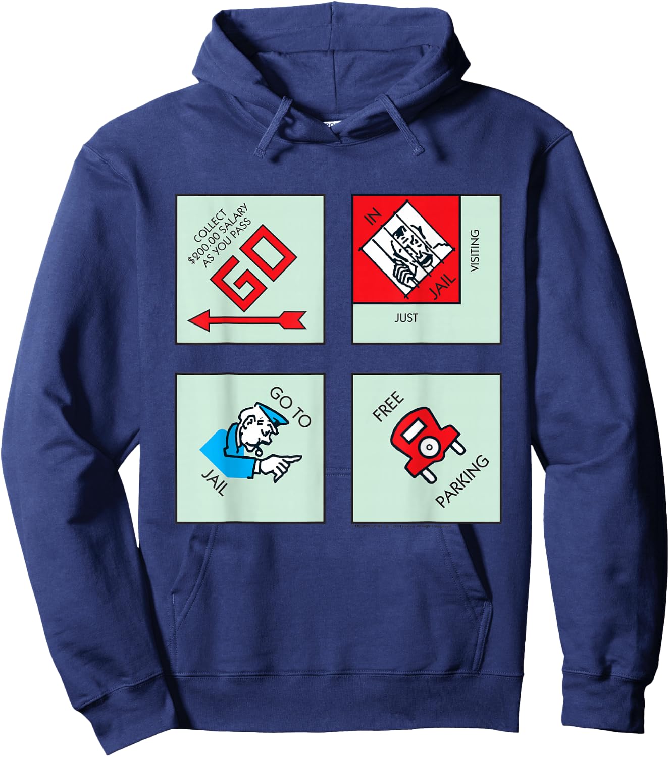 Monopoly Classic Corner Tiles Hoodie - Hoodie | Navy