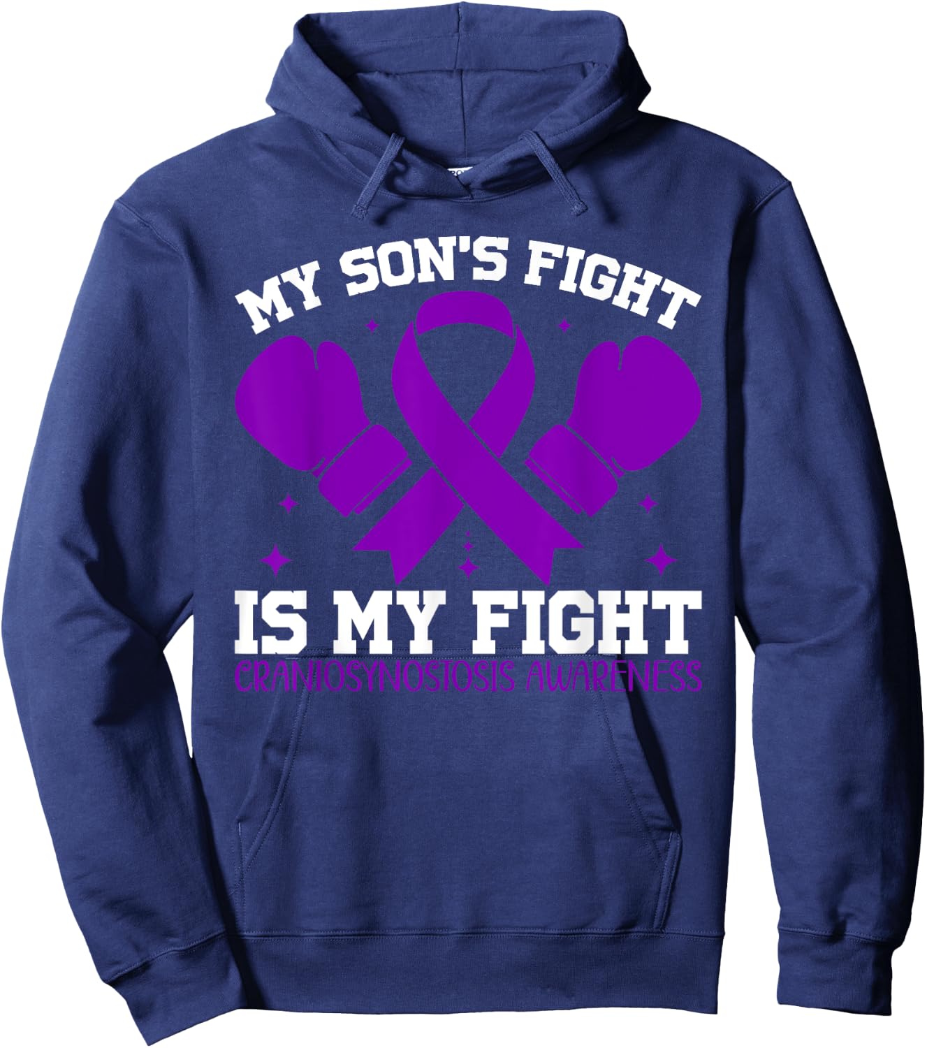 My Son's Fight Is My Fight Craniosynostosis Awareness Hoodie - Hoodie | Navy