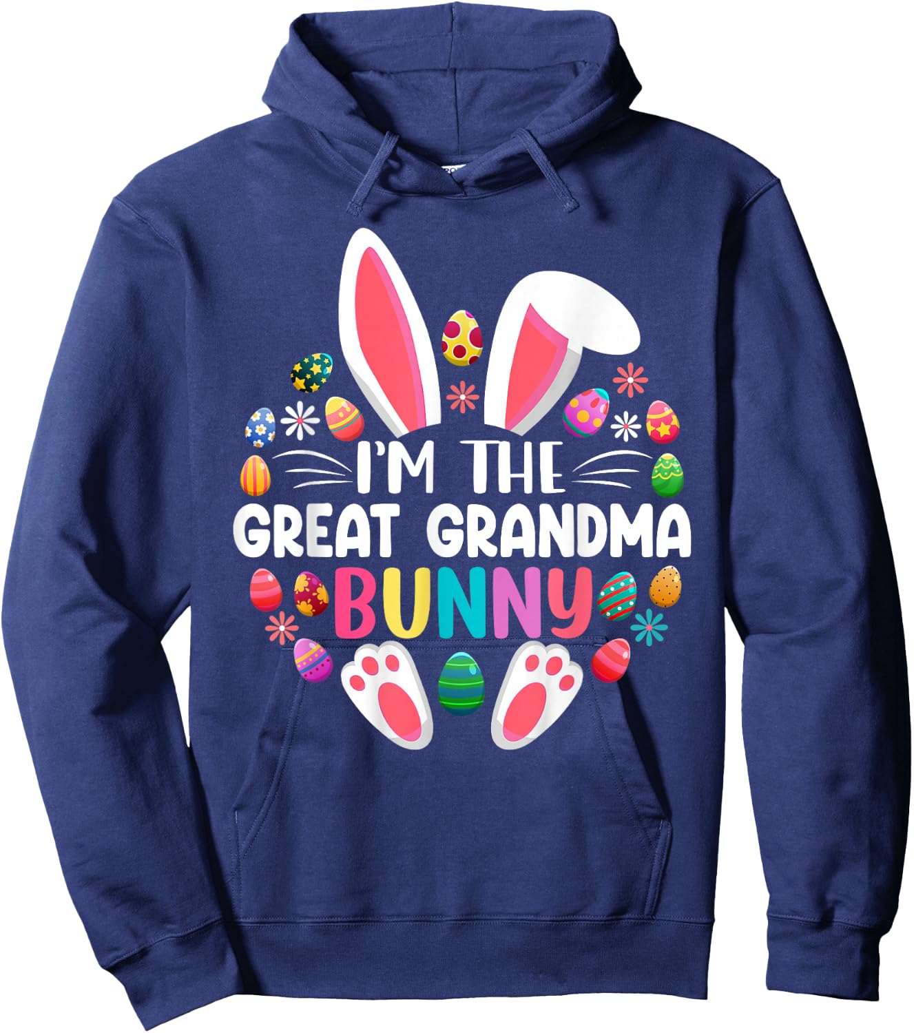 I'm The Great Grandma Bunny Easter Day Family Matching Hoodie - Hoodie | Navy