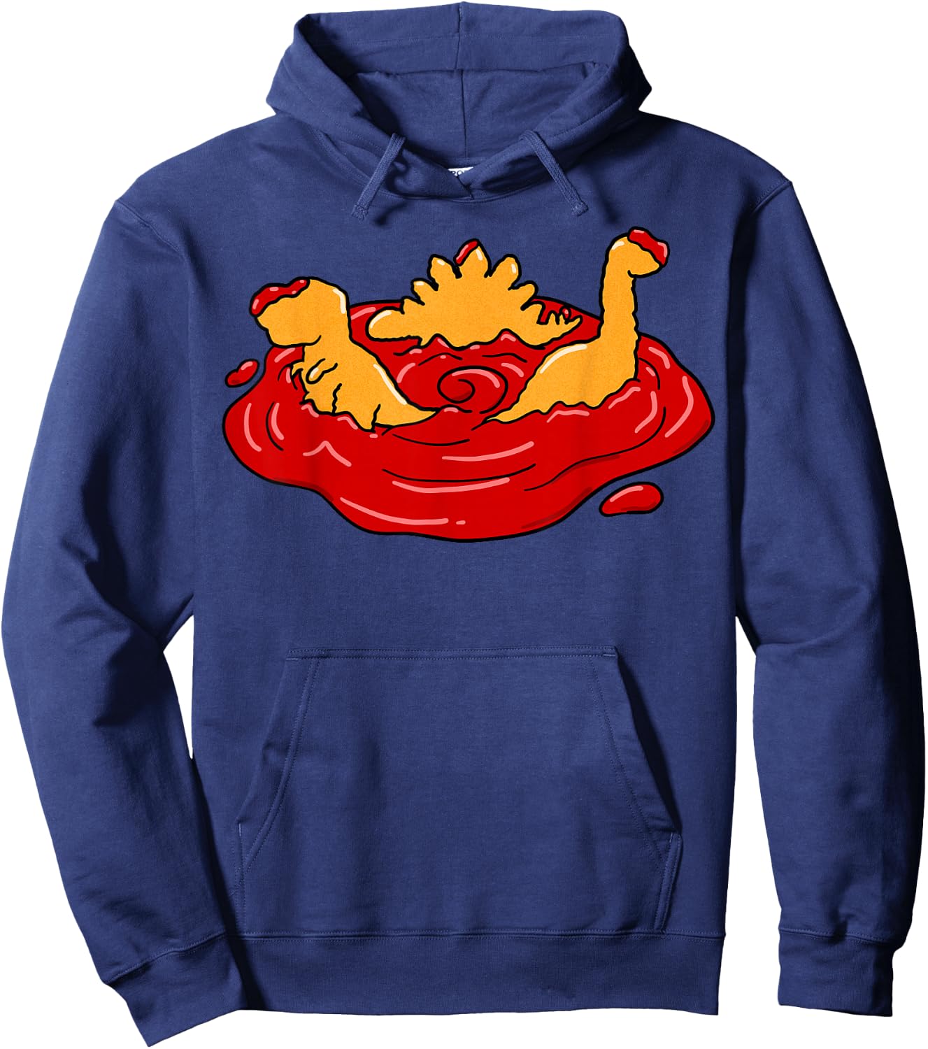 Ketchup Dino Nugget Apocalypse Funny Dinosaur Chicken Nugget Hoodie - Hoodie | Navy