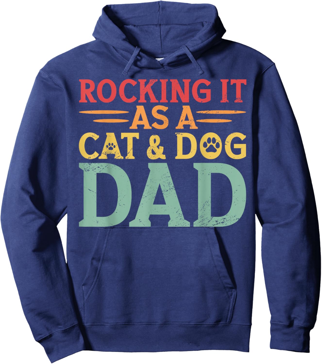 Cat And Dog Dad Fur Dad Father's Day Men Women Hoodie - Hoodie | Navy