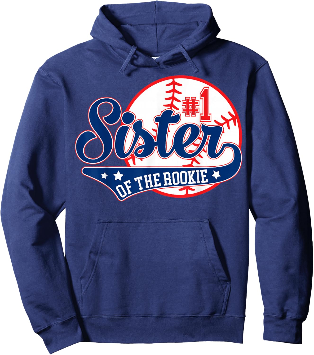 Sister of Rookie 1st Birthday Baseball Theme Matching Party Hoodie - Hoodie | Navy