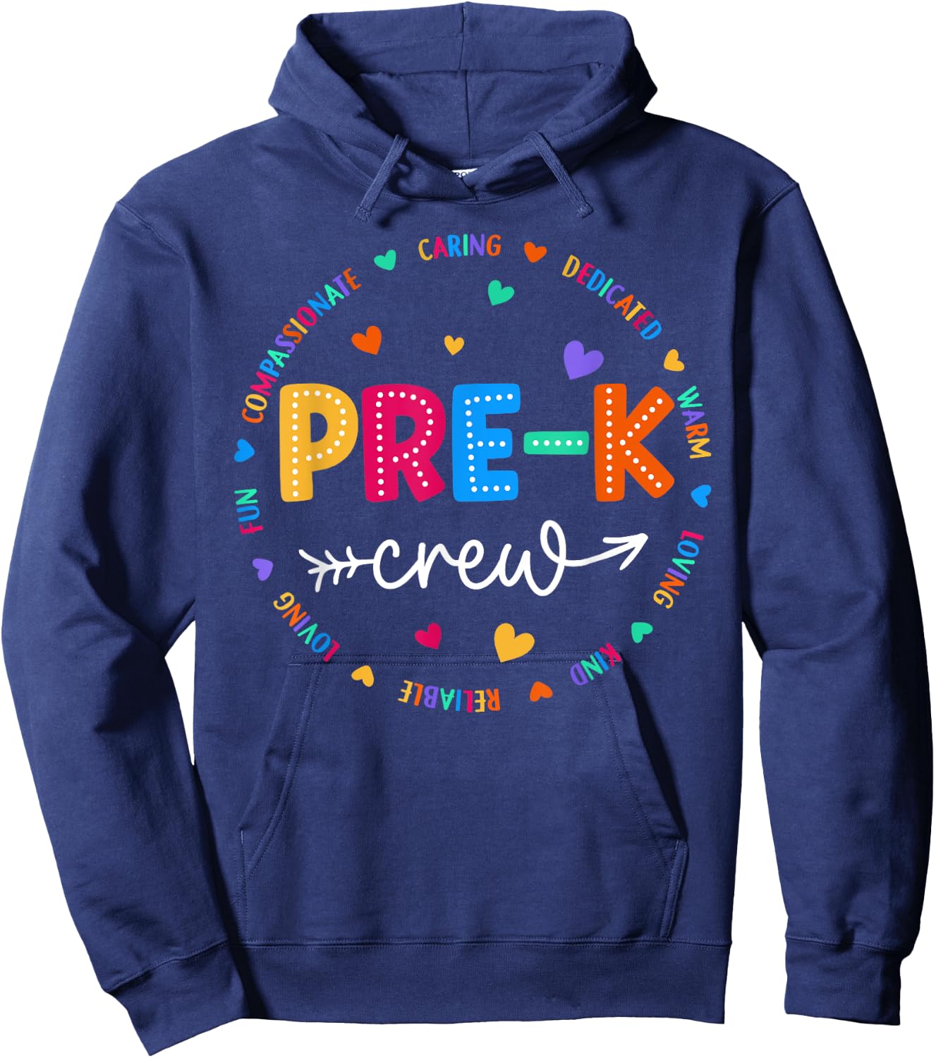 Pre-K Crew Back to School Pre-K Teacher Student First Day Hoodie - Hoodie | Navy