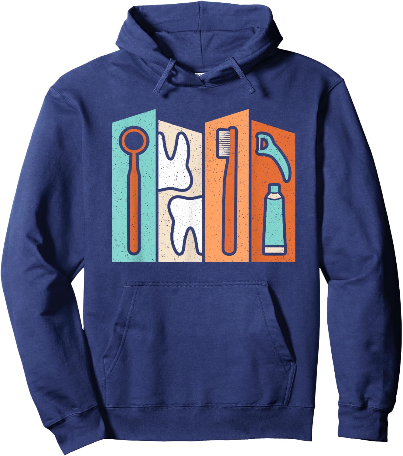 Retro Dentist Instruments Tooth Dental Hygienist Men Women Hoodie - Hoodie | Navy