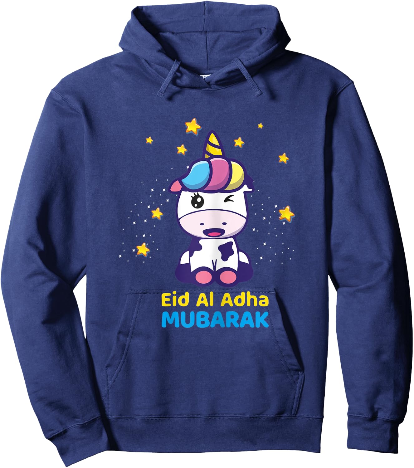 Eid Mubarak 2021 shirt for kids, muslim girl, Eid Al Adha Hoodie - Hoodie | Navy