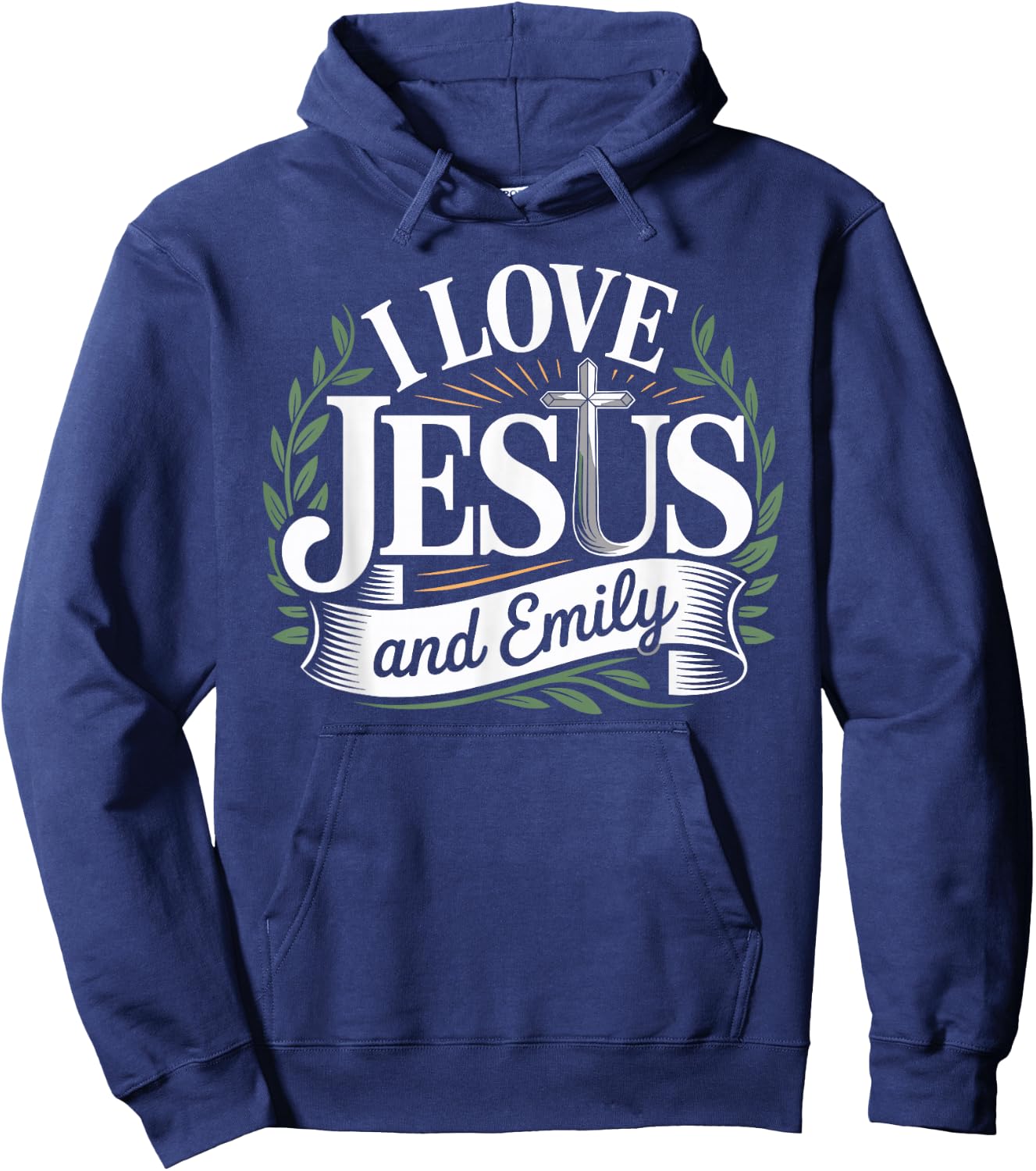 I Love Jesus And EMILY Name EMILY Hoodie - Hoodie | Navy