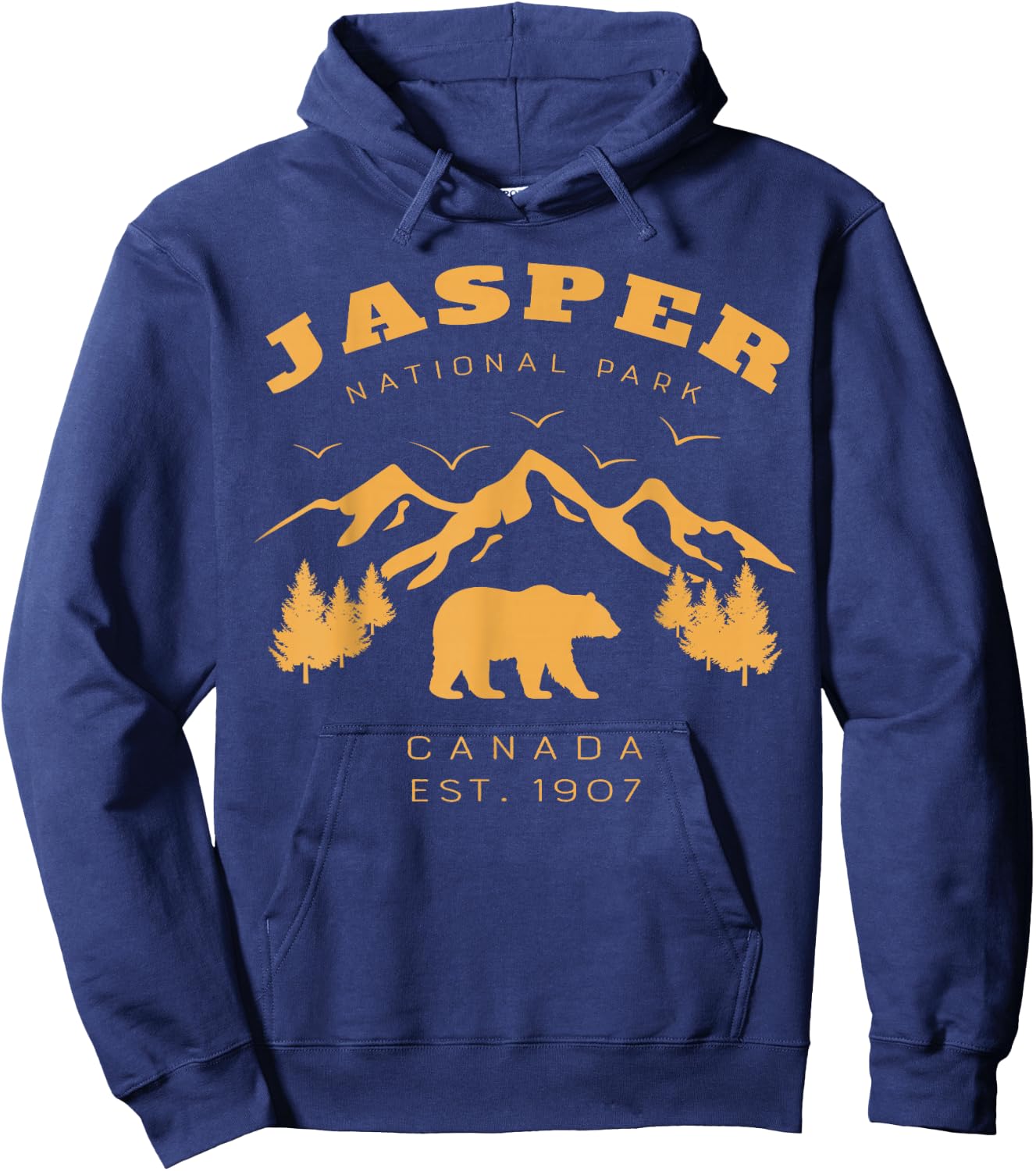 Retro Vintage Jasper National Park for kids Hiking Camping Hoodie - Hoodie | Navy