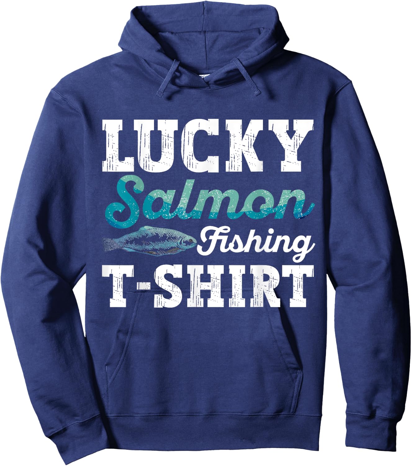 Fishing Salmon Shirt Men Fish Salmon Fisherman Hoodie - Hoodie | Navy