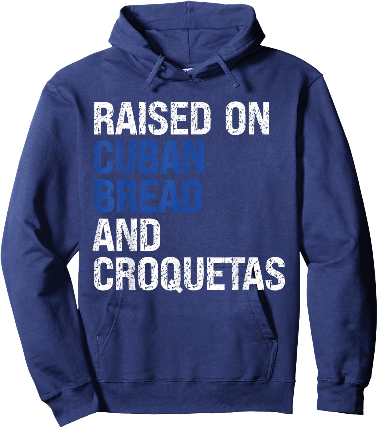 Retro Raised On Cuban Bread And Croquetas Vintage Food Lover Hoodie - Hoodie | Navy