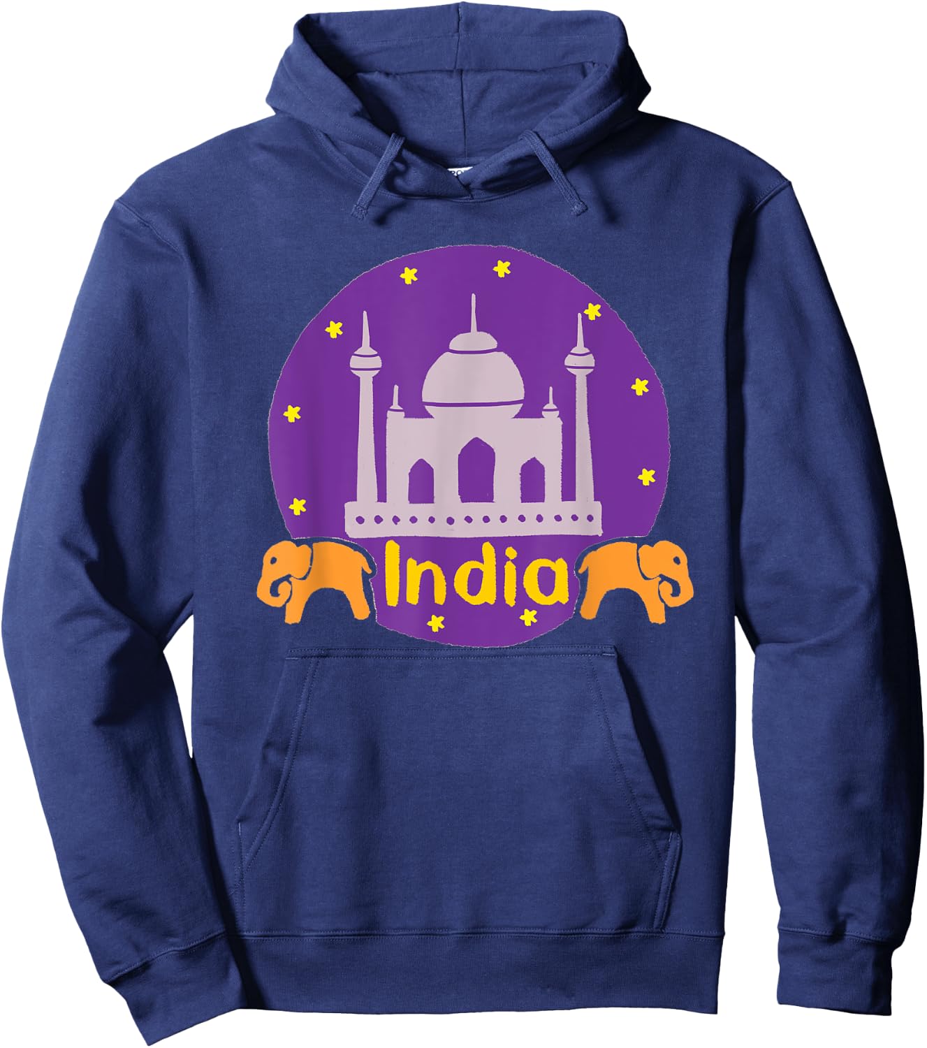 India Red Map Silhouette Hoodie - Hoodie | Navy