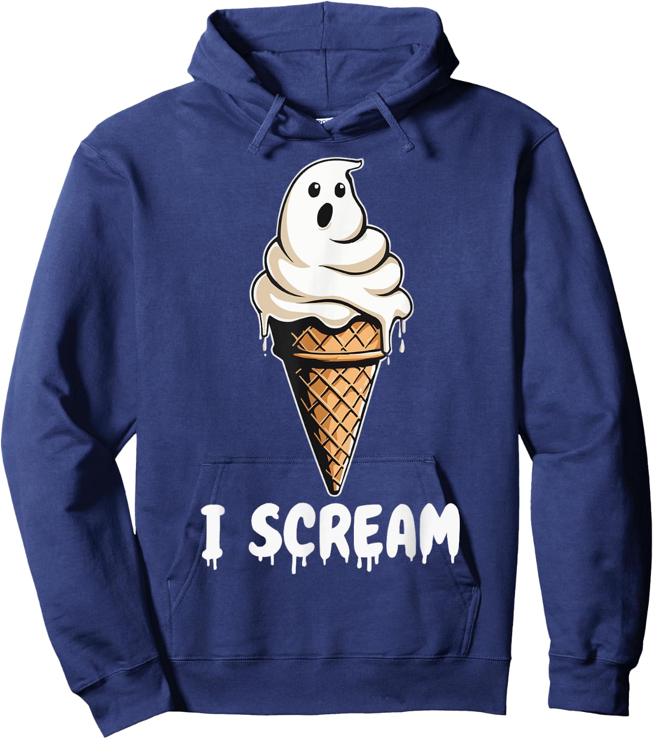 Funny Cute Ice Cream Ghost I Scream Halloween Party Costume Hoodie - Hoodie | Navy