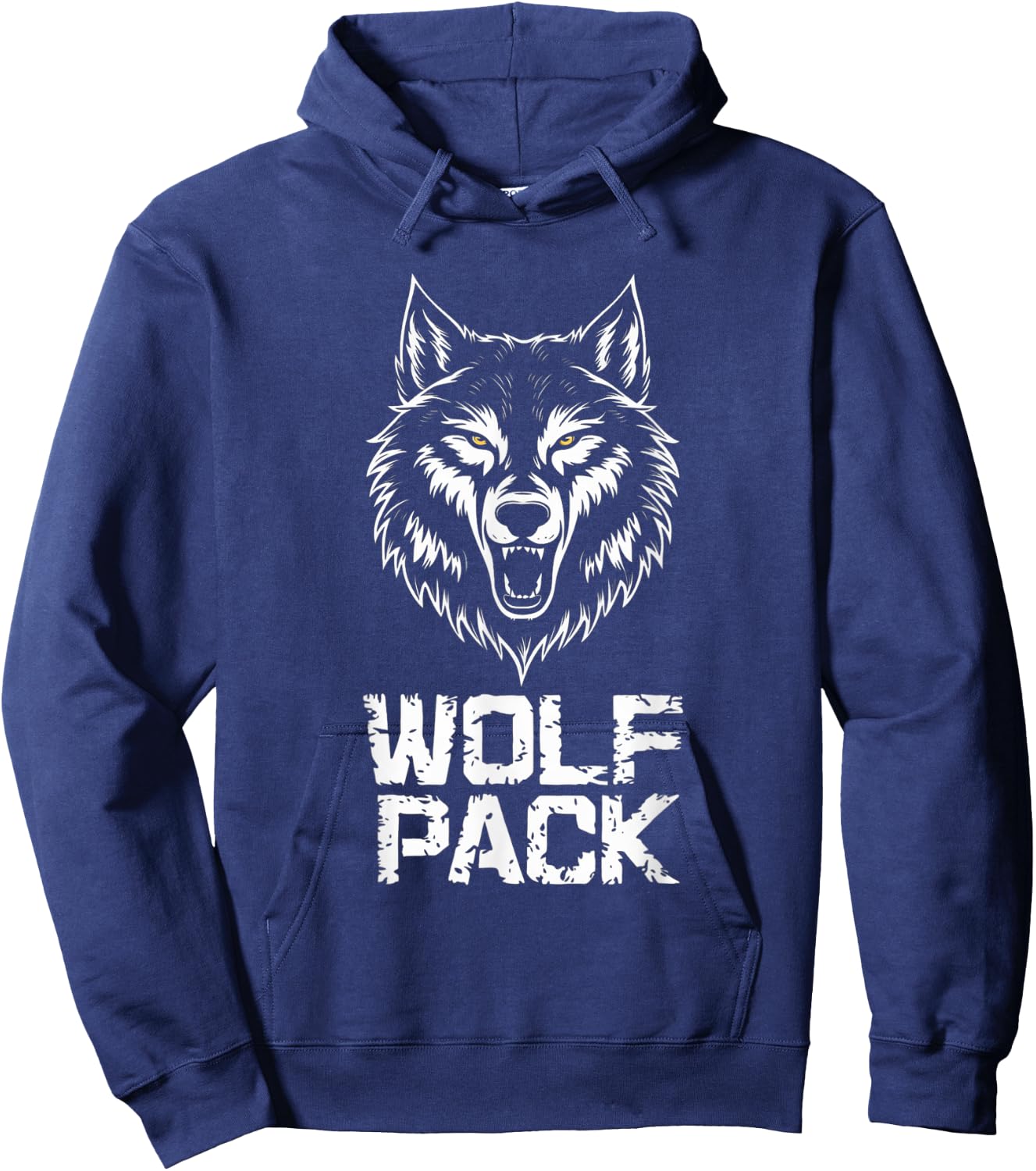 Intimidating Wolf Pack Design Hoodie - Hoodie | Navy