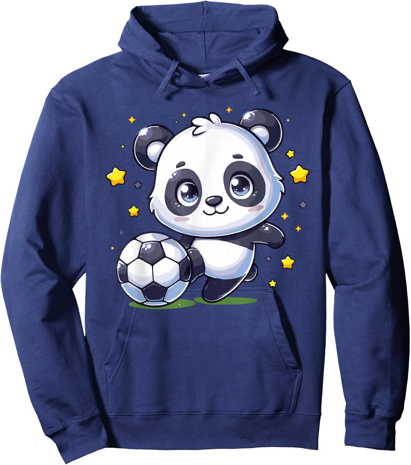 Soccer Player Panda Kicking Soccer Ball Cute Girls Graphic Hoodie - Hoodie | Navy