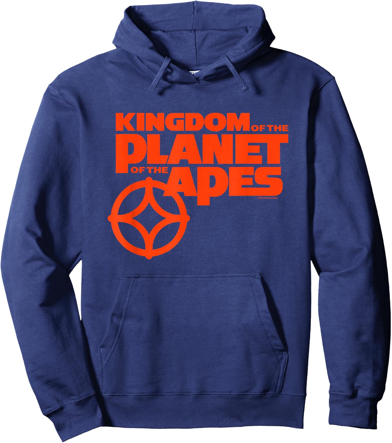 Kingdom of the Planet of the Apes Bold Title Red Text Logo Hoodie - Hoodie | Navy