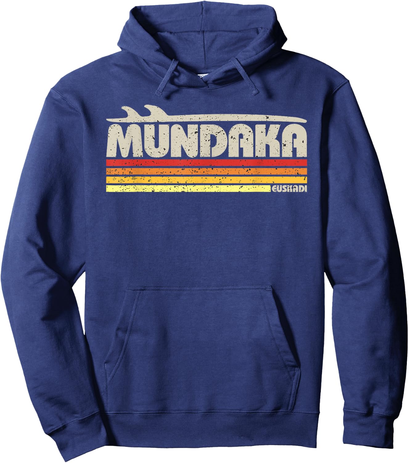 Mundaka Basque Country Spain - Retro Surf Paradise Hoodie - Hoodie | Navy