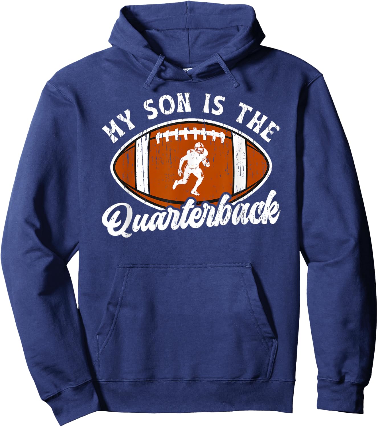 My Son Is The Quarterback Mom Of A Football Quarterback Mama Hoodie - Hoodie | Navy