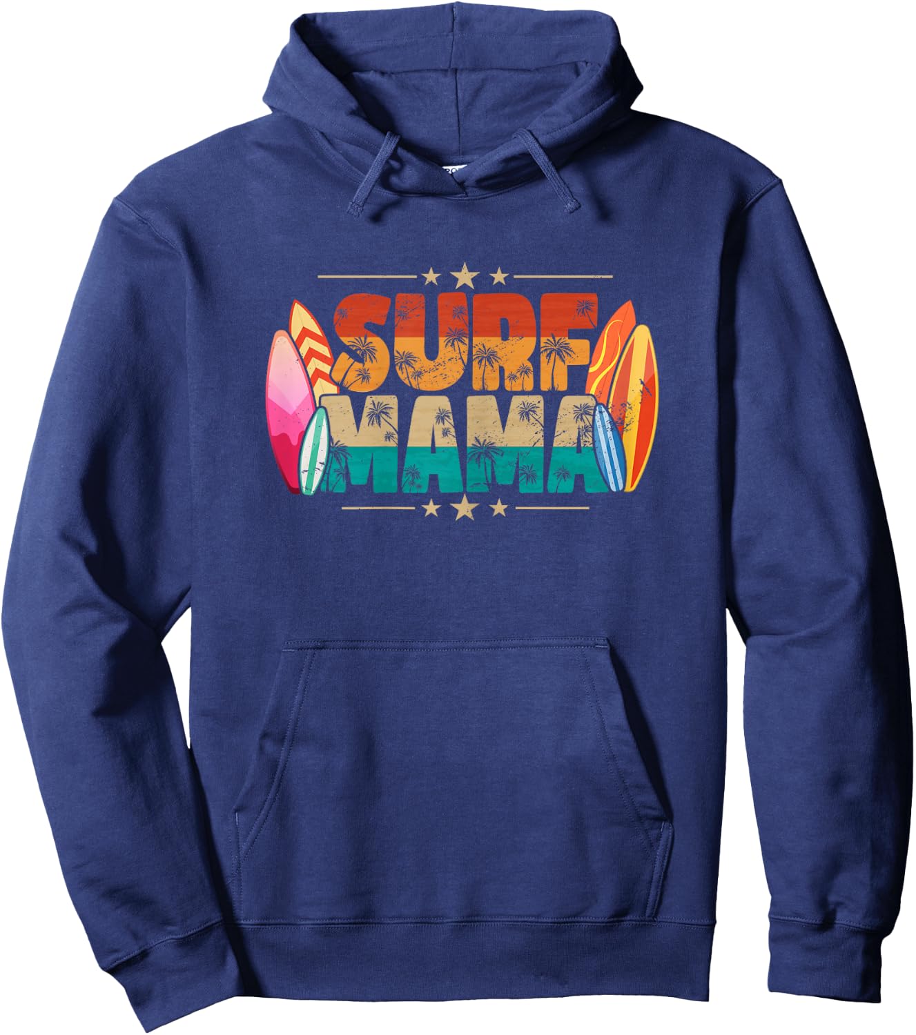Surf Mama Surfer Mommy Mom Summer Beach Vibes Surfing Hoodie - Hoodie | Navy