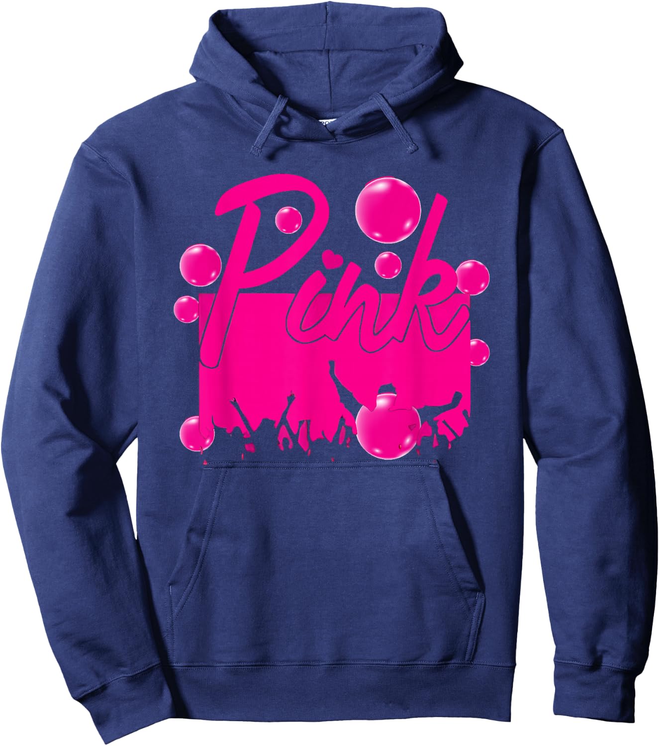 Retro Pink Personalized Name Pink Women Kids Meme Hoodie - Hoodie | Navy