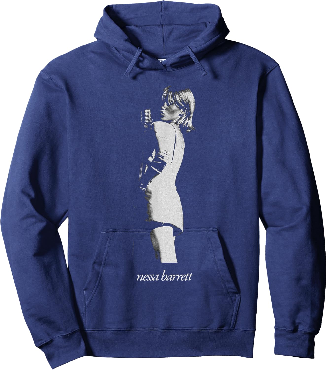 Nessa Barrett Microphone Pose , Small, Black Hoodie - Hoodie | Navy