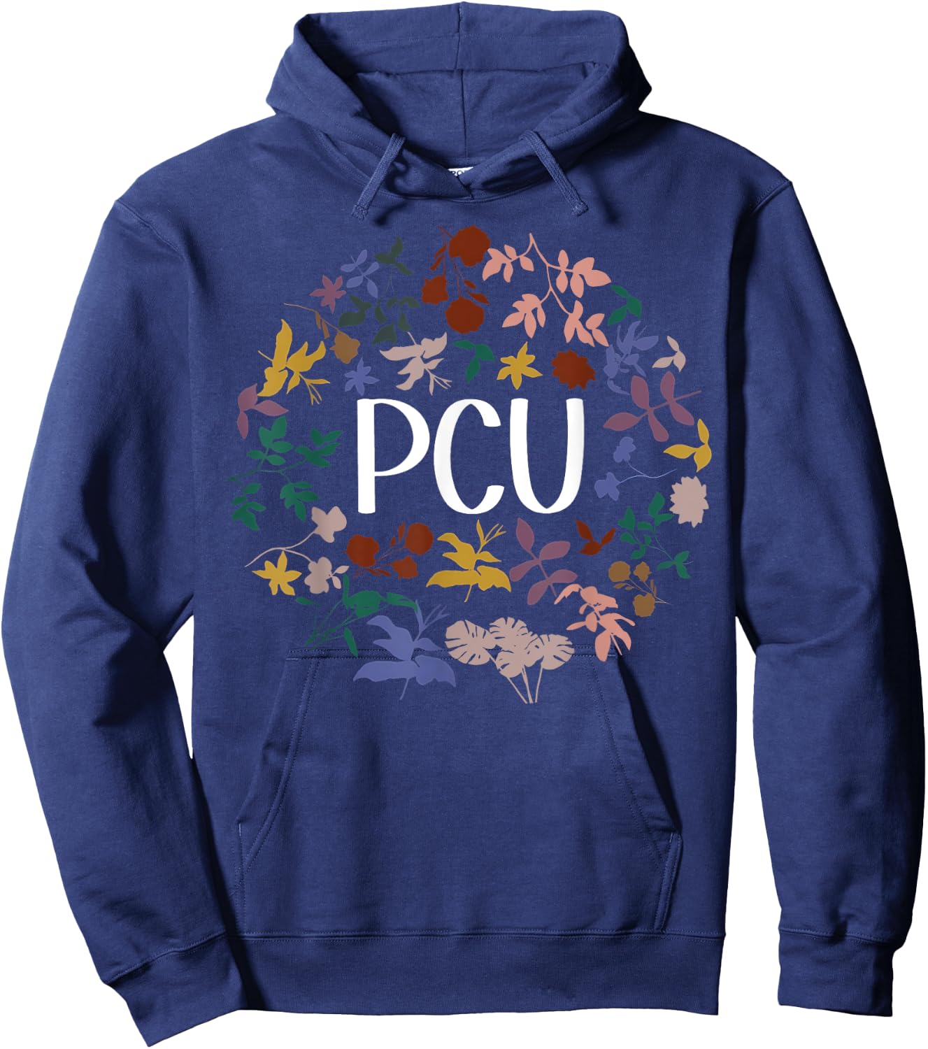 Floral PCU Nurse Progressive Care Unit Nursing Student Hoodie - Hoodie | Navy
