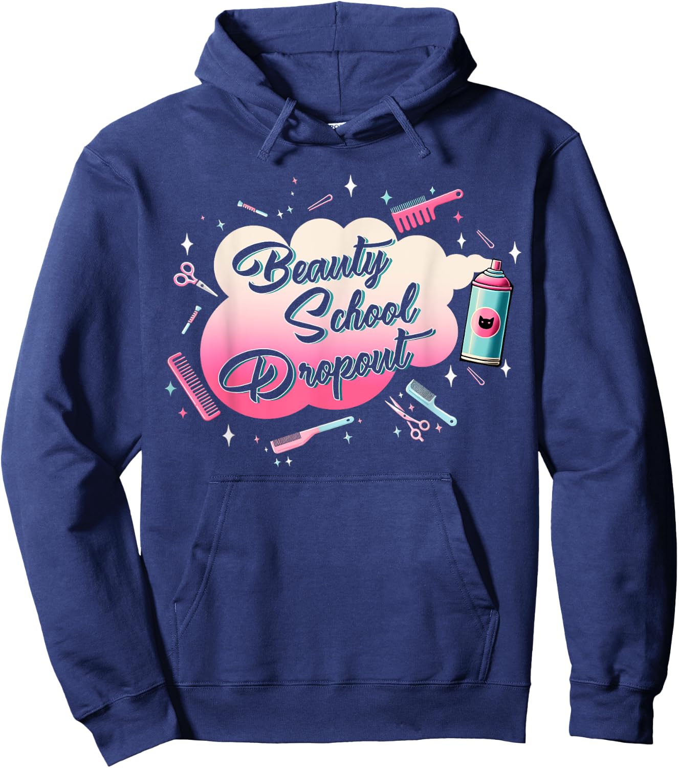 Classic Funny Halloween Horror Beauty School Outfit Drop Out Hoodie - Hoodie | Navy