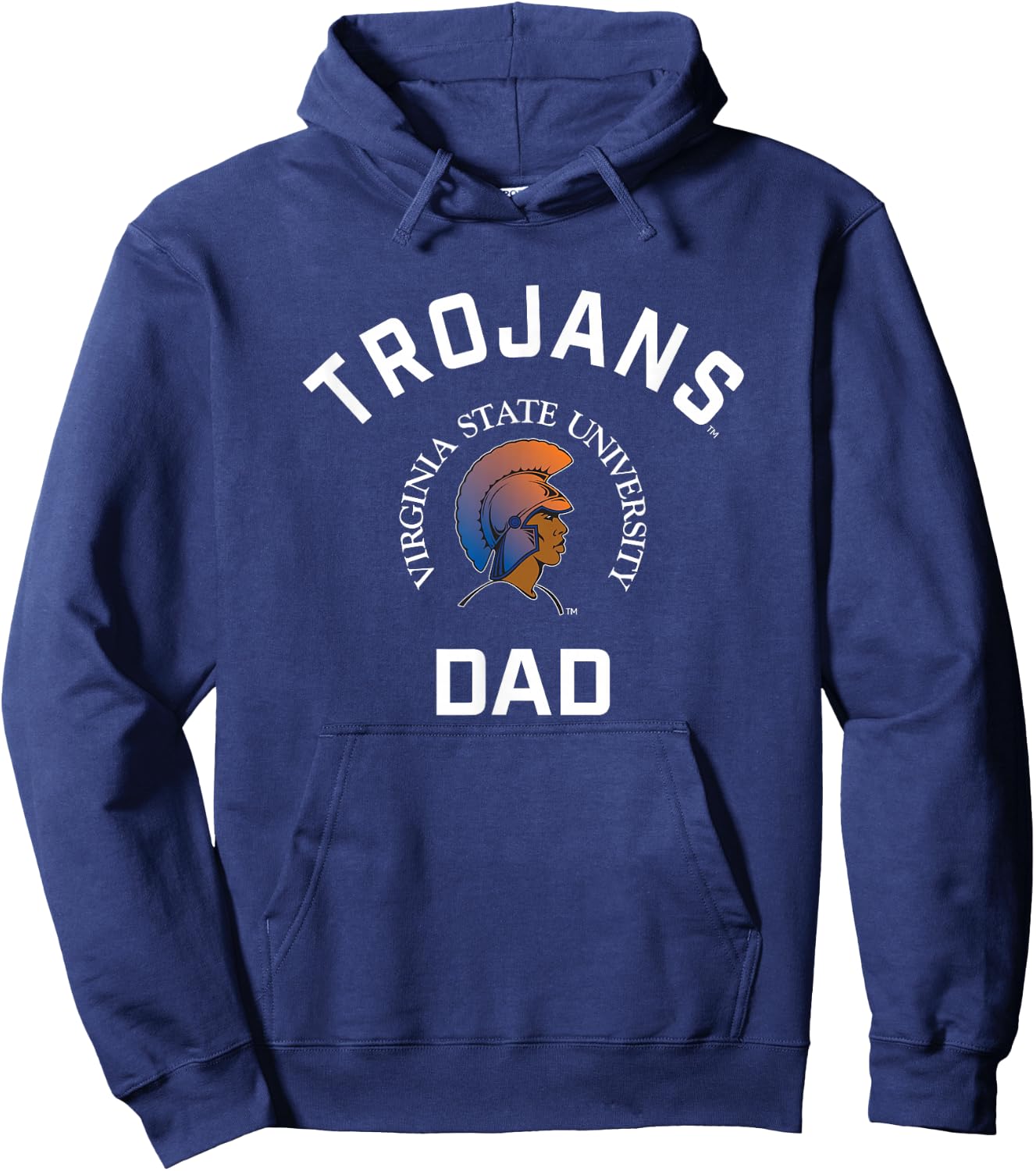 Virginia State University VSU Trojans Arched Dad Hoodie - Hoodie | Navy