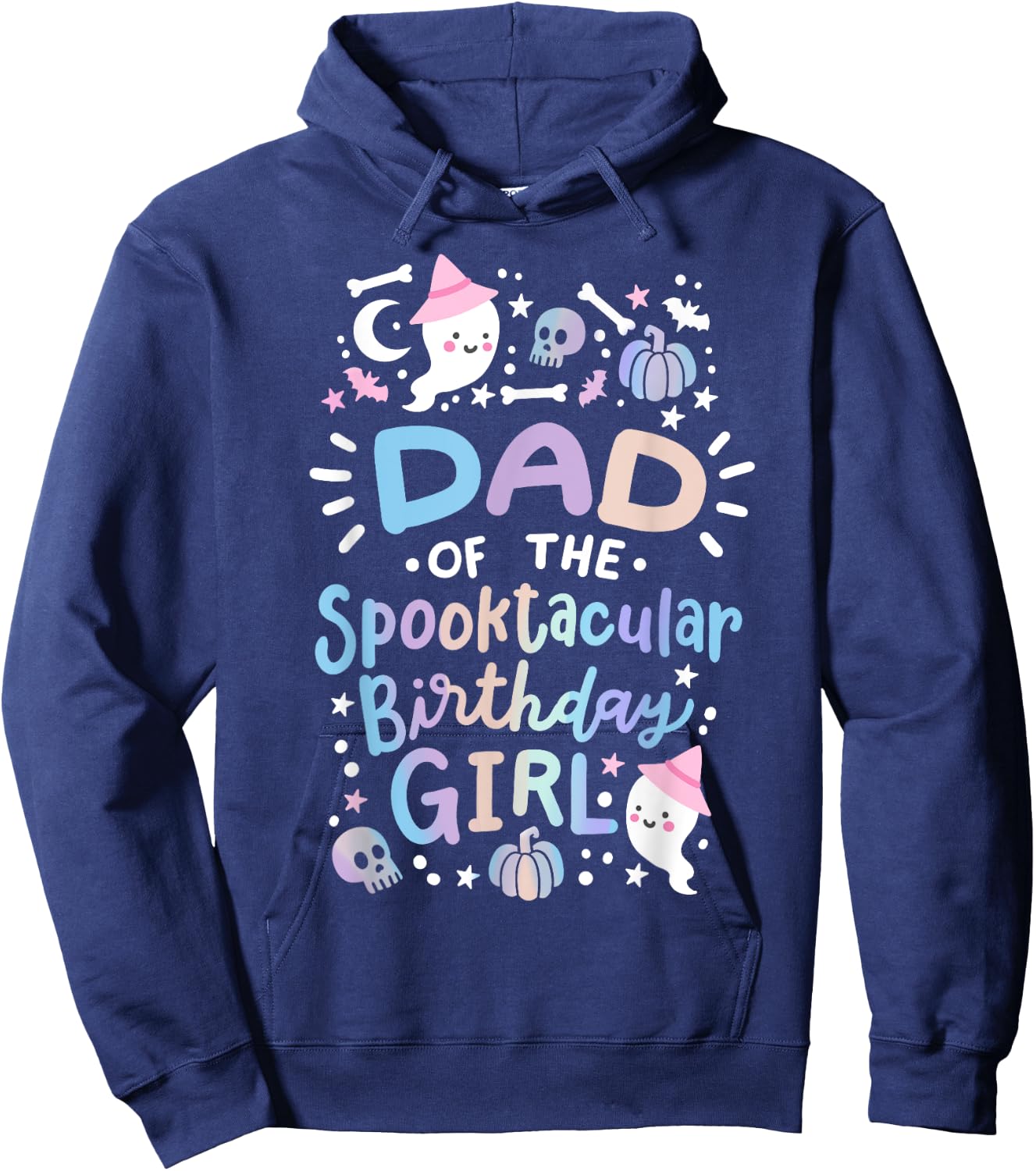 Dad of the Spooktacular Birthday Girl Halloween Family Hoodie - Hoodie | Navy