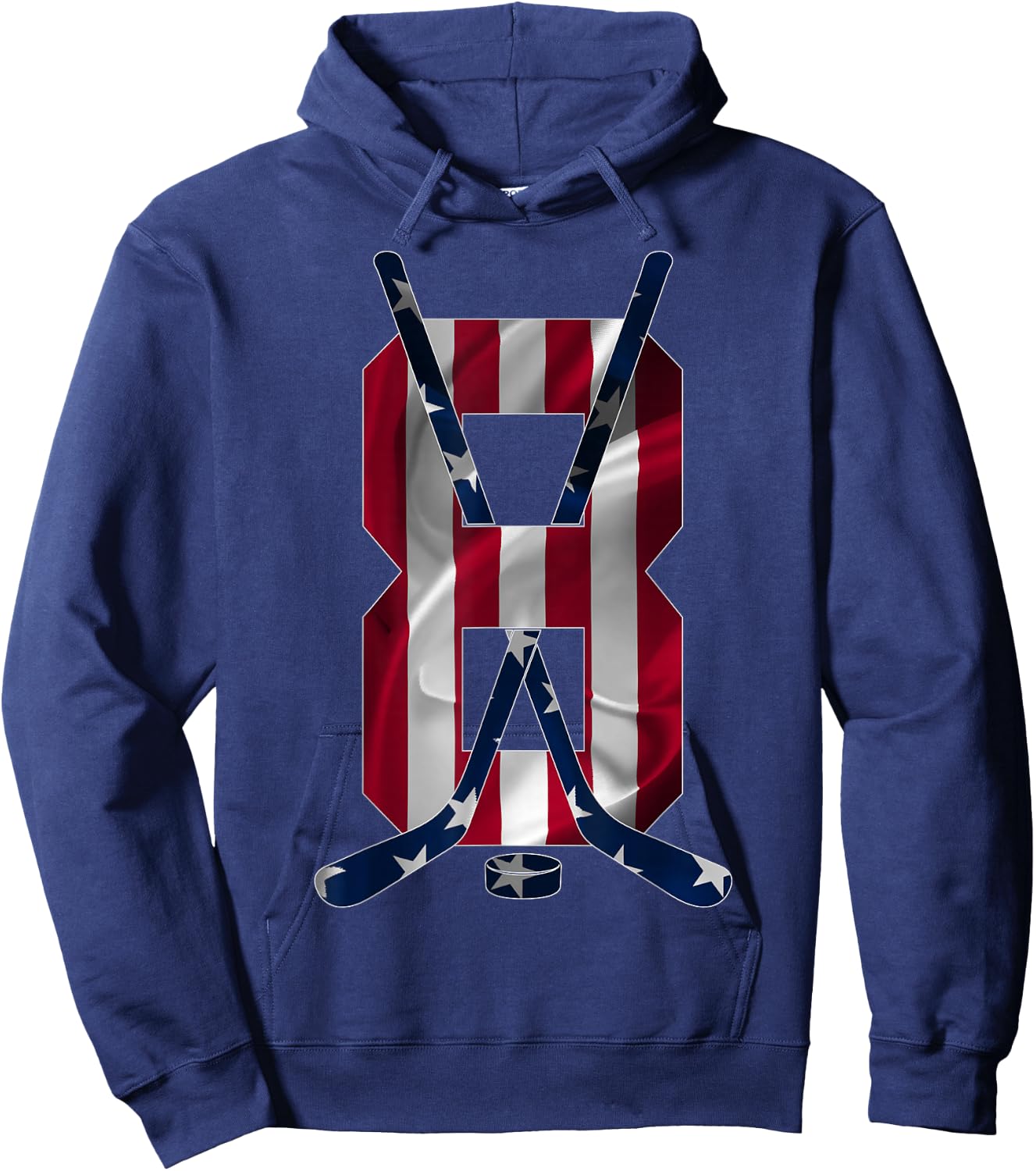 Number 8 Years Ice Hockey 8th Birthday Hoodie - Hoodie | Navy
