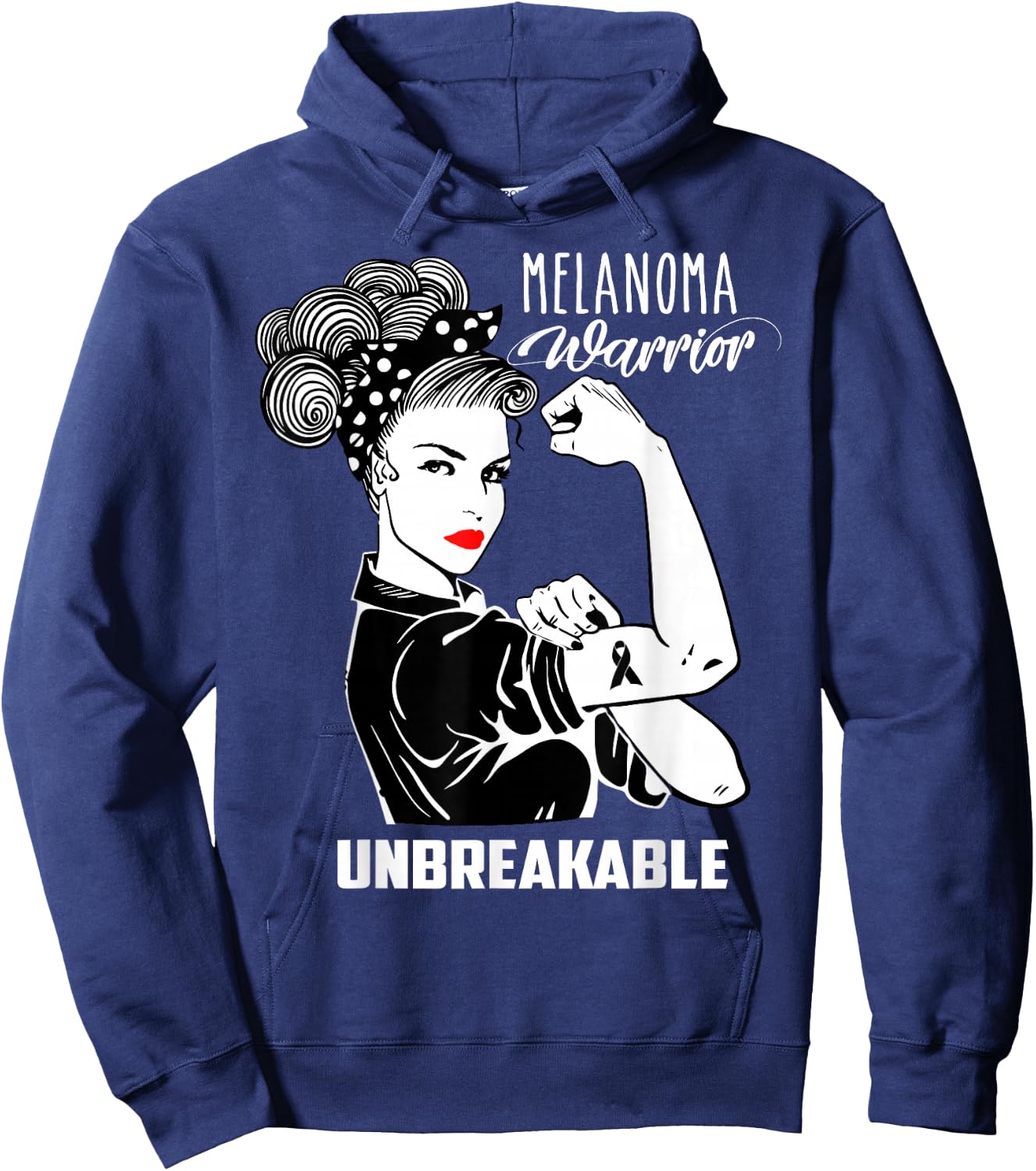 Melanoma Warrior Unbreakable Shirt Melanoma Awareness Gift Hoodie - Hoodie | Navy