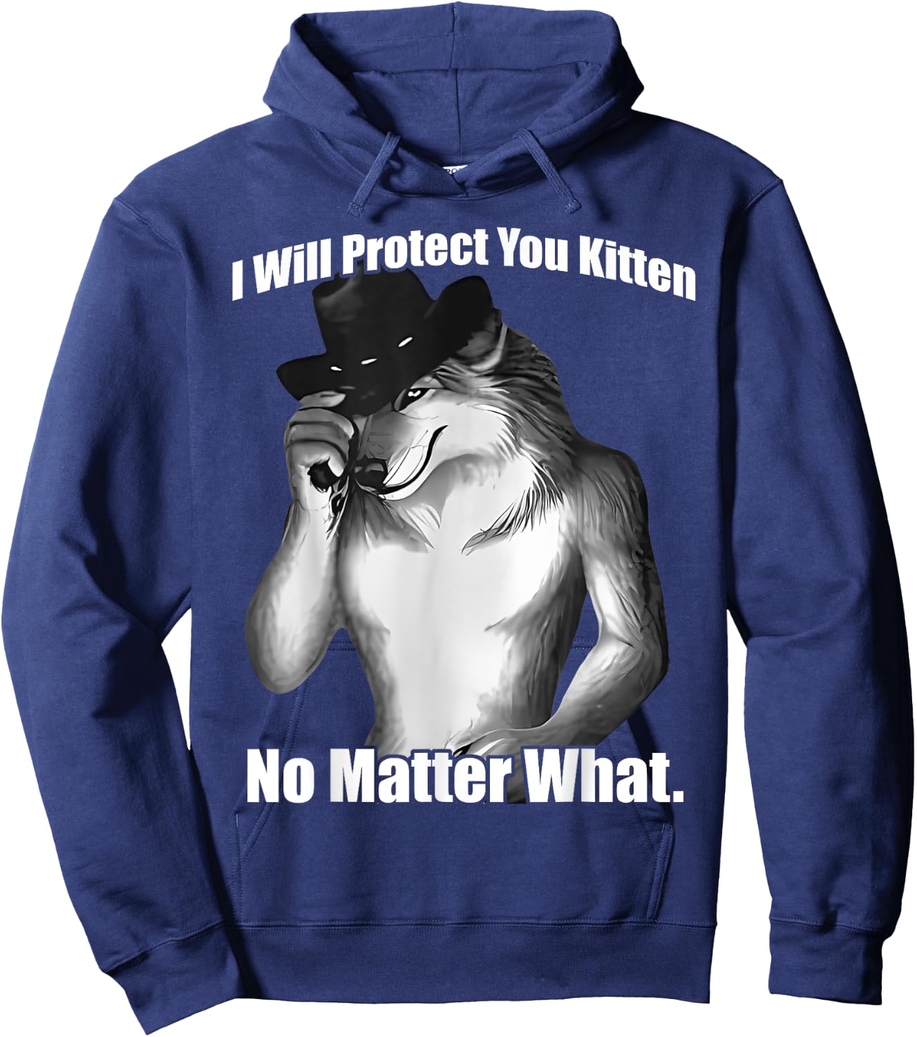 I'll Protect You Kitten No Matter What Wolf Men And Women Hoodie - Hoodie | Navy