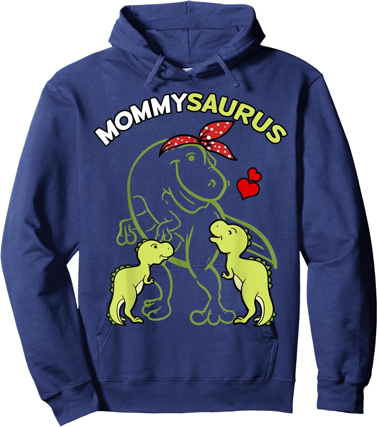 Mommysaurus Mommy 2 Kids Dinosaur Mom Mother's Day Hoodie - Hoodie | Navy