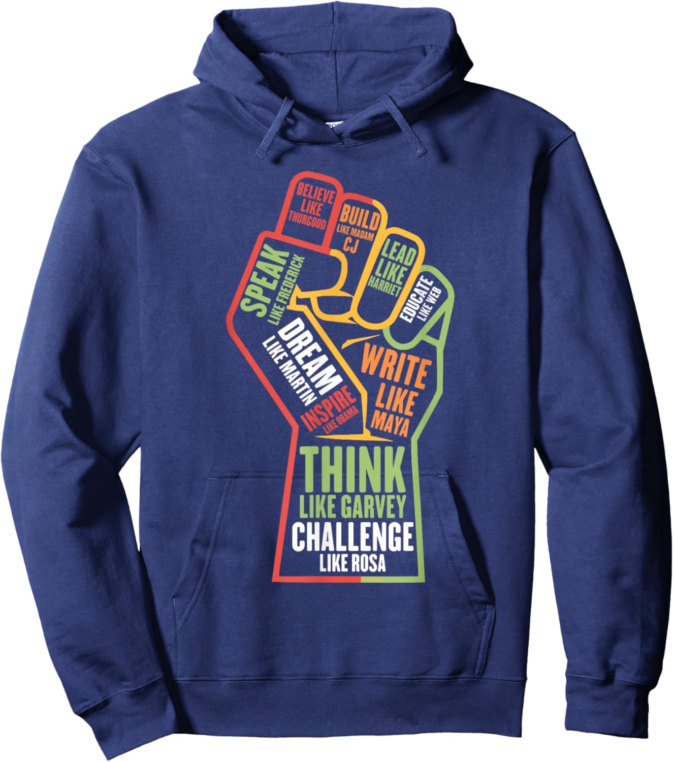 Black History Month Afro African American Melanin Hoodie - Hoodie | Navy