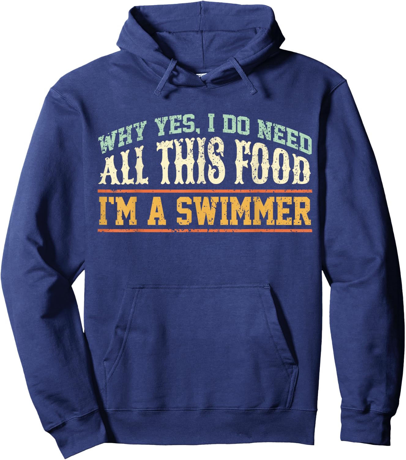 Swimming Funny Swimmer Eating Swim Hoodie - Hoodie | Navy