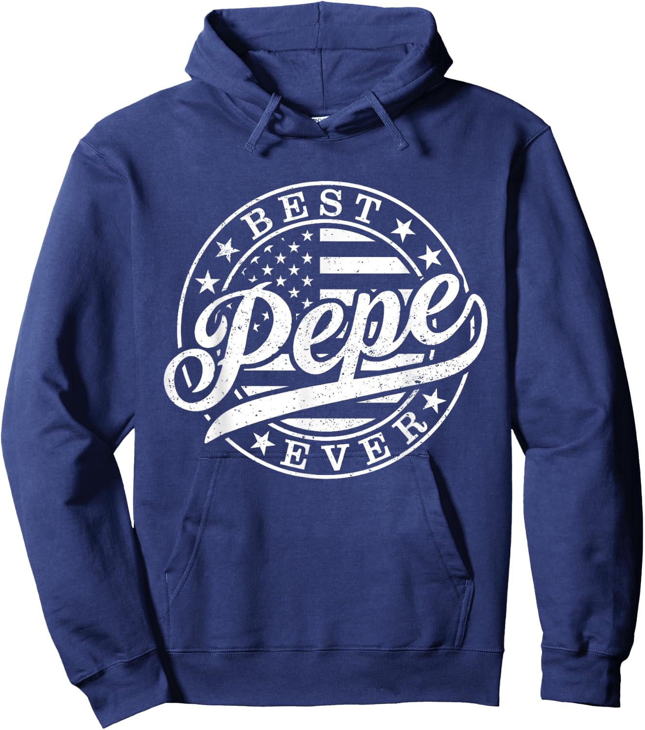 Best Pepe Ever American US Flag Funny Grandpa Father's Day Hoodie - Hoodie | Navy