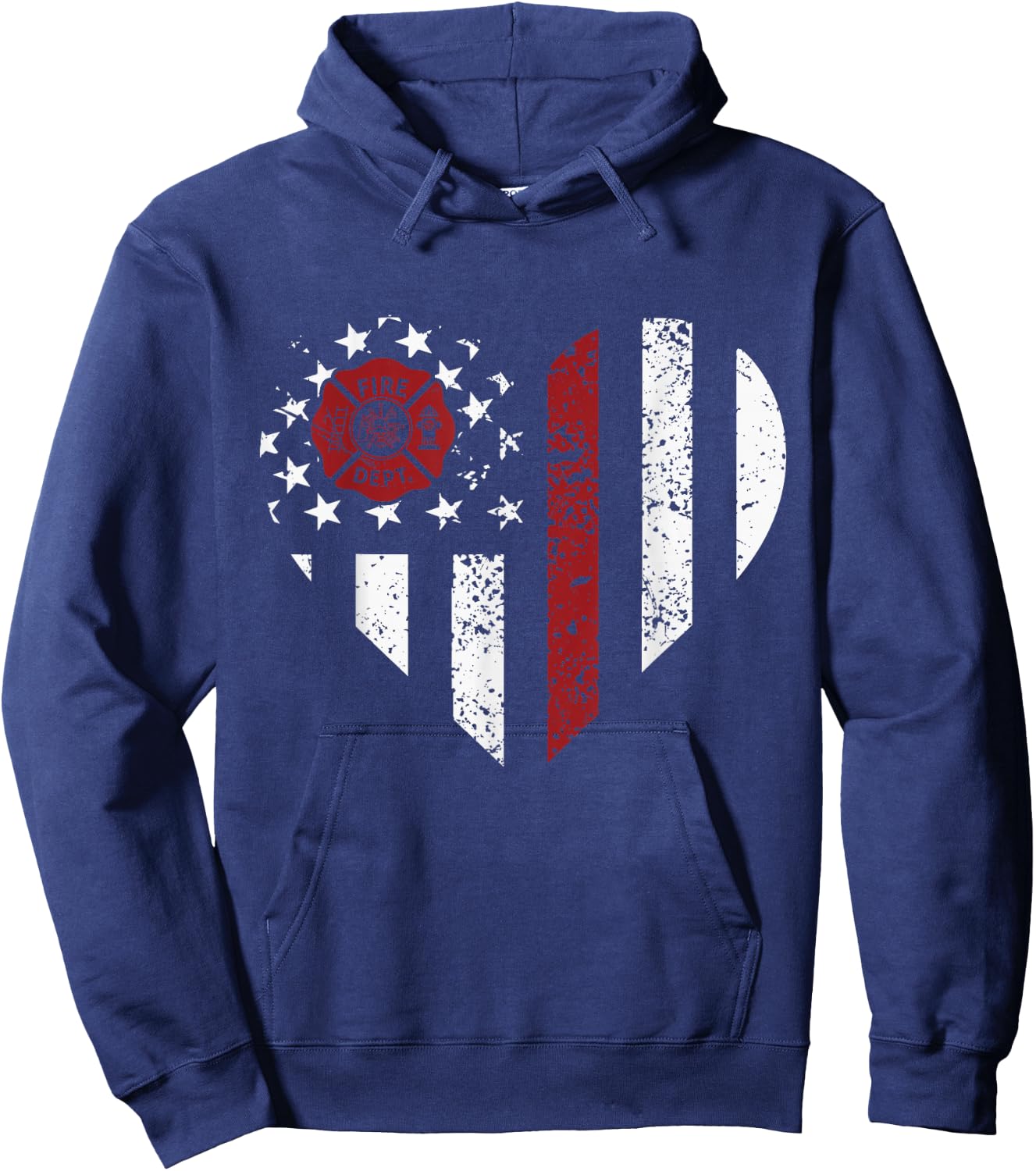 Heart Firefighter Emt Fire Department Vintage Fireman Hoodie - Hoodie | Navy