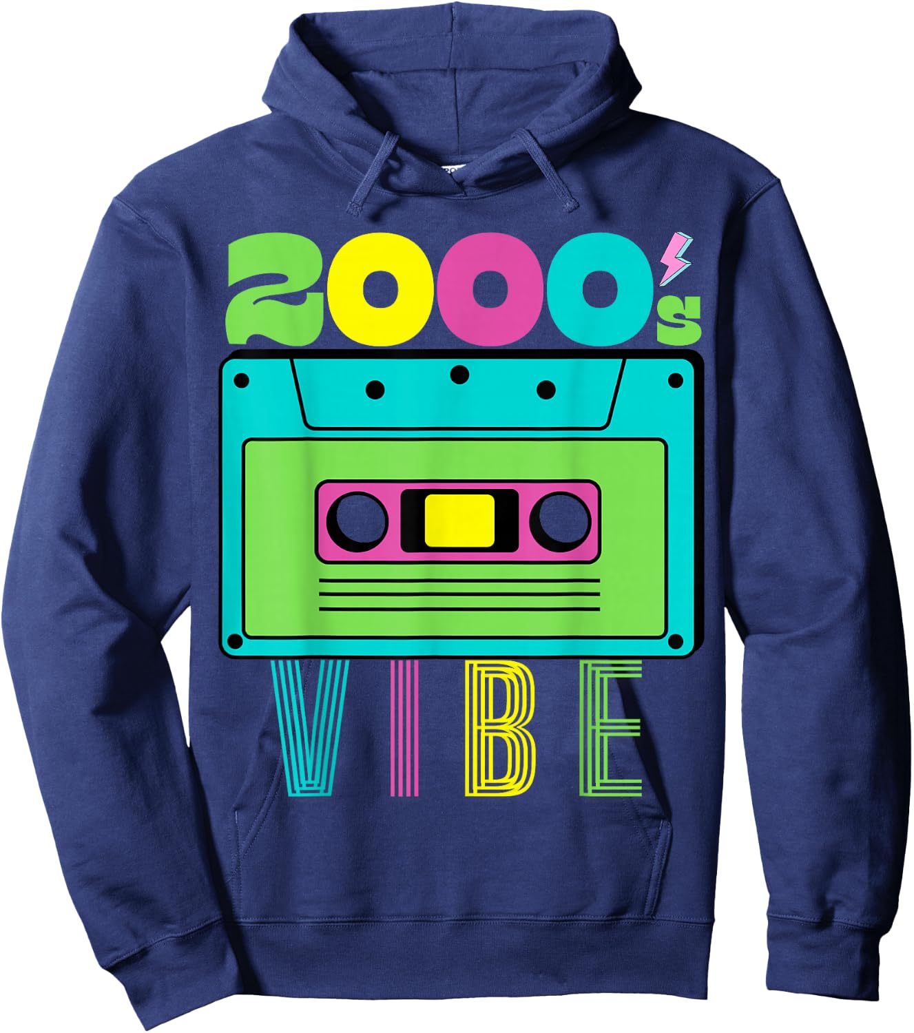 2000's Vibe Theme Party 2000s Costume Early 2000s 90's Tape Hoodie - Hoodie | Navy