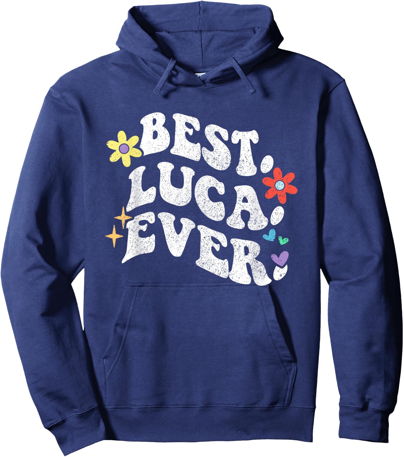 Retro Groovy Best LUCA Ever First Name Mother's Day Girl Hoodie - Hoodie | Navy