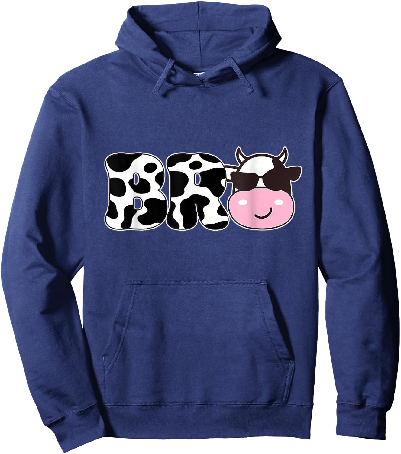 Bro of The Birthday Girl Farm Cow Themed Family Matching Hoodie - Hoodie | Navy