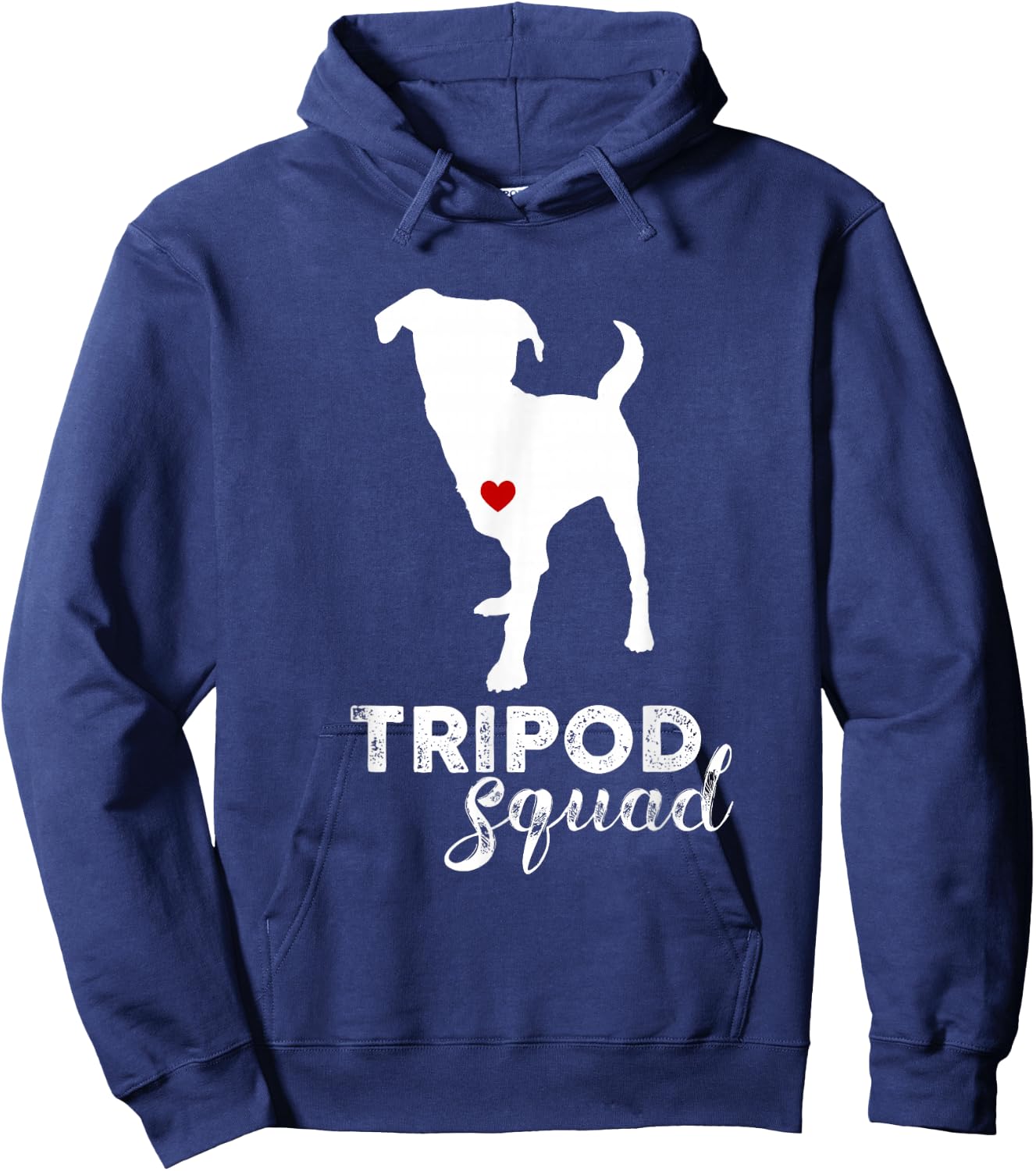 Original Sock Dogs Adult Tripod Dog , Black, Small, Short Sleeve, Cotton, Modern Sporty, Unique Amputation Awareness Theme, Enhanced Fit Construction Hoodie - Hoodie | Navy