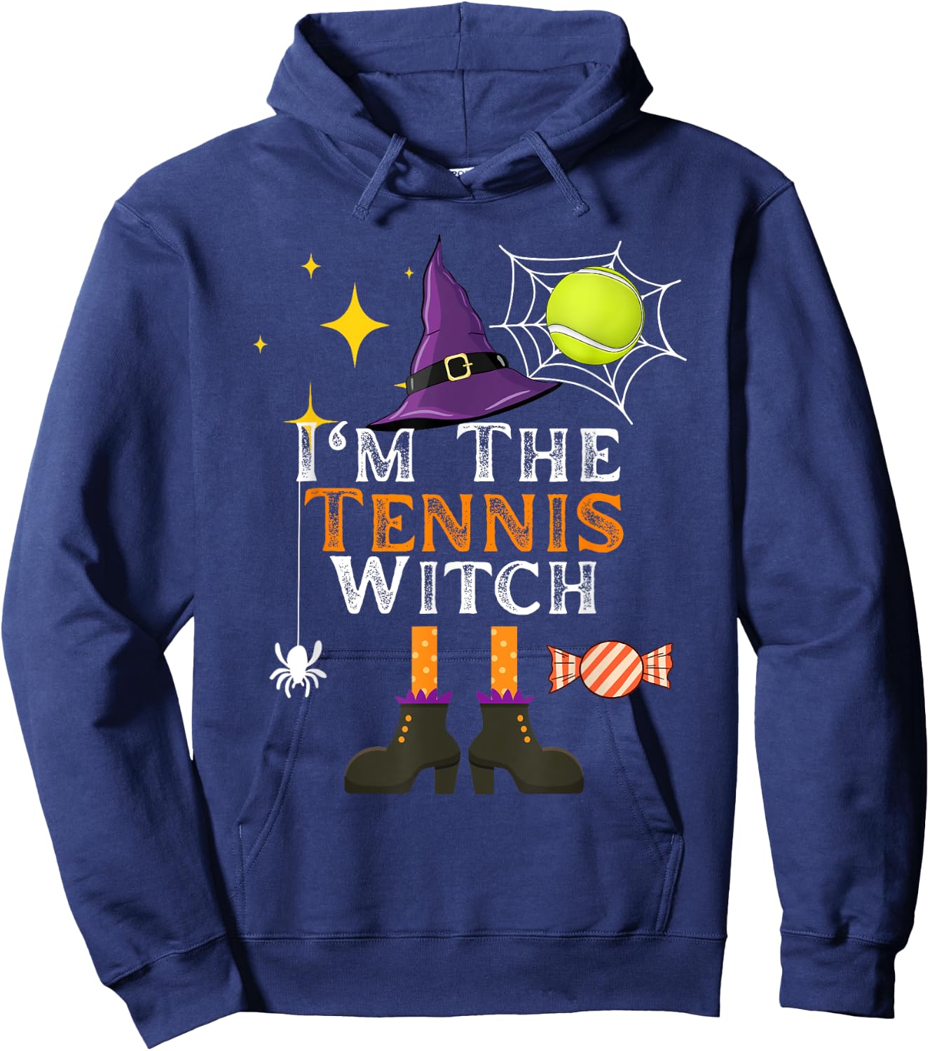 I'm The Tennis Witch Halloween Costume Matching Tennis Coach Hoodie - Hoodie | Navy