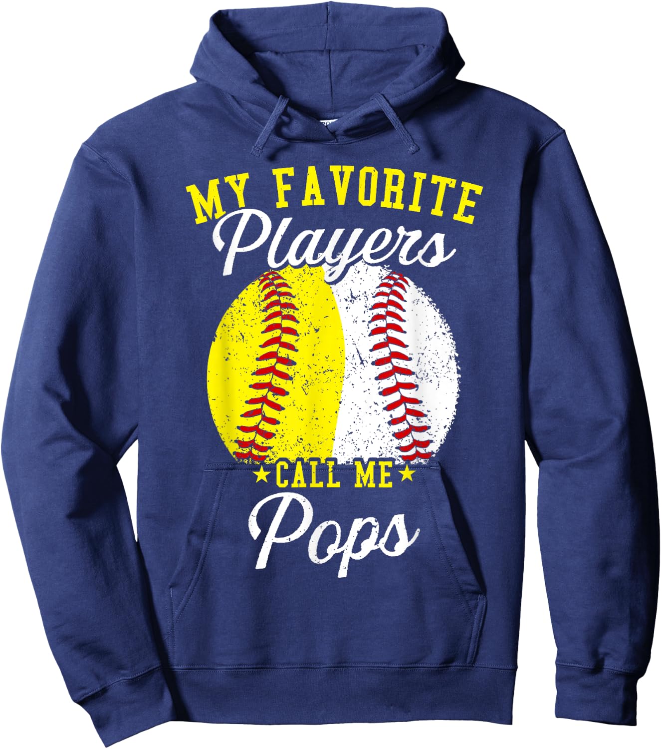 Funny My Favorite Baseball Softball Player Calls Me Pops Hoodie - Hoodie | Navy