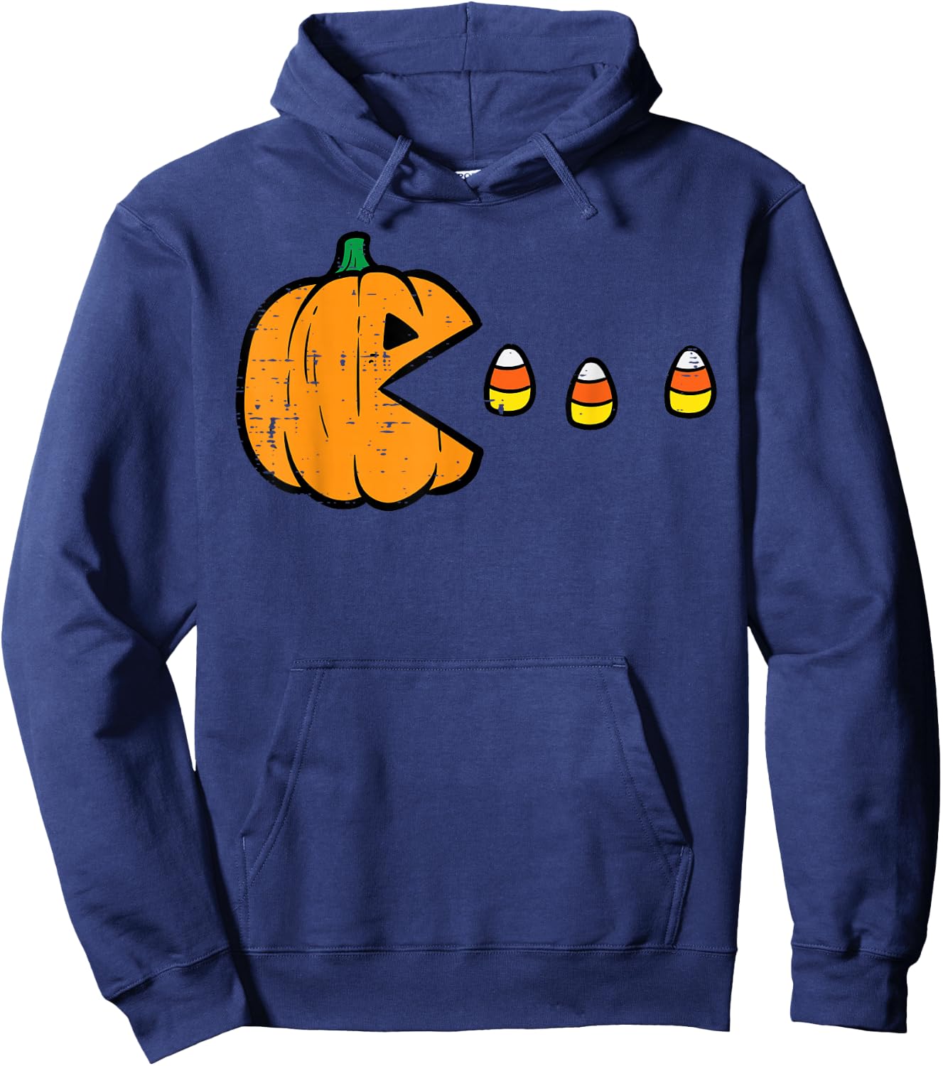 Halloween Video Game Eating Candy Corns Gaming Boys Kids Men Hoodie - Hoodie | Navy