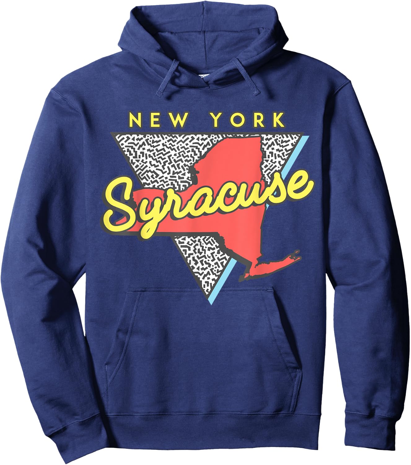 Syracuse New York T Shirt Vintage Triangle Hoodie - Hoodie | Navy