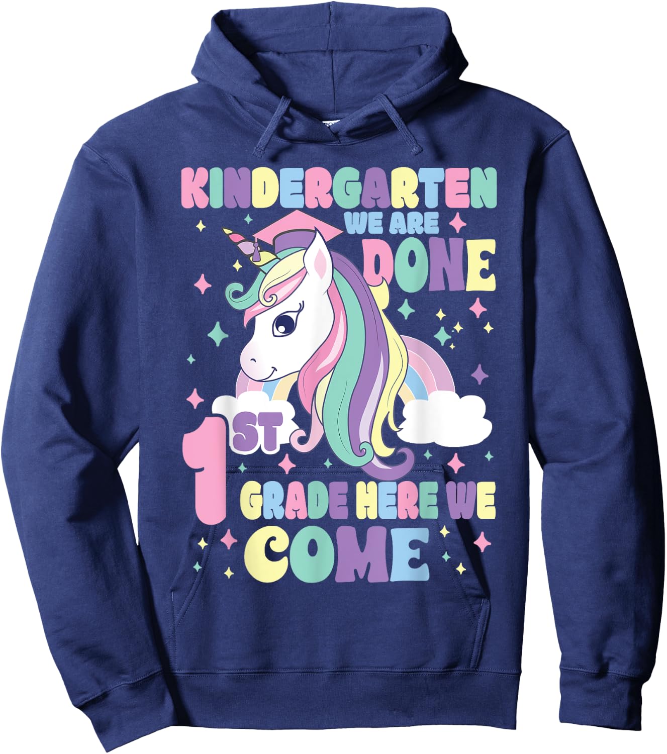 Kindergarten Graduation Magical Unicorn Girls Graduation Hoodie - Hoodie | Navy