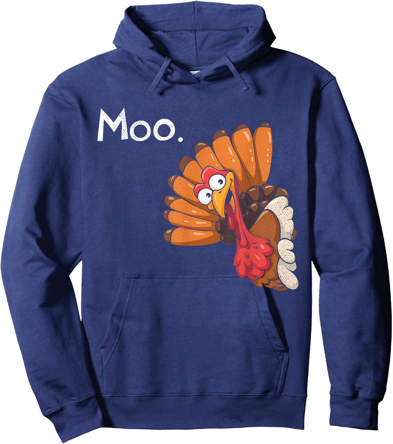 Funny Thanksgiving Turkey Moo I'm A Cow Men Women Kids Hoodie - Hoodie | Navy
