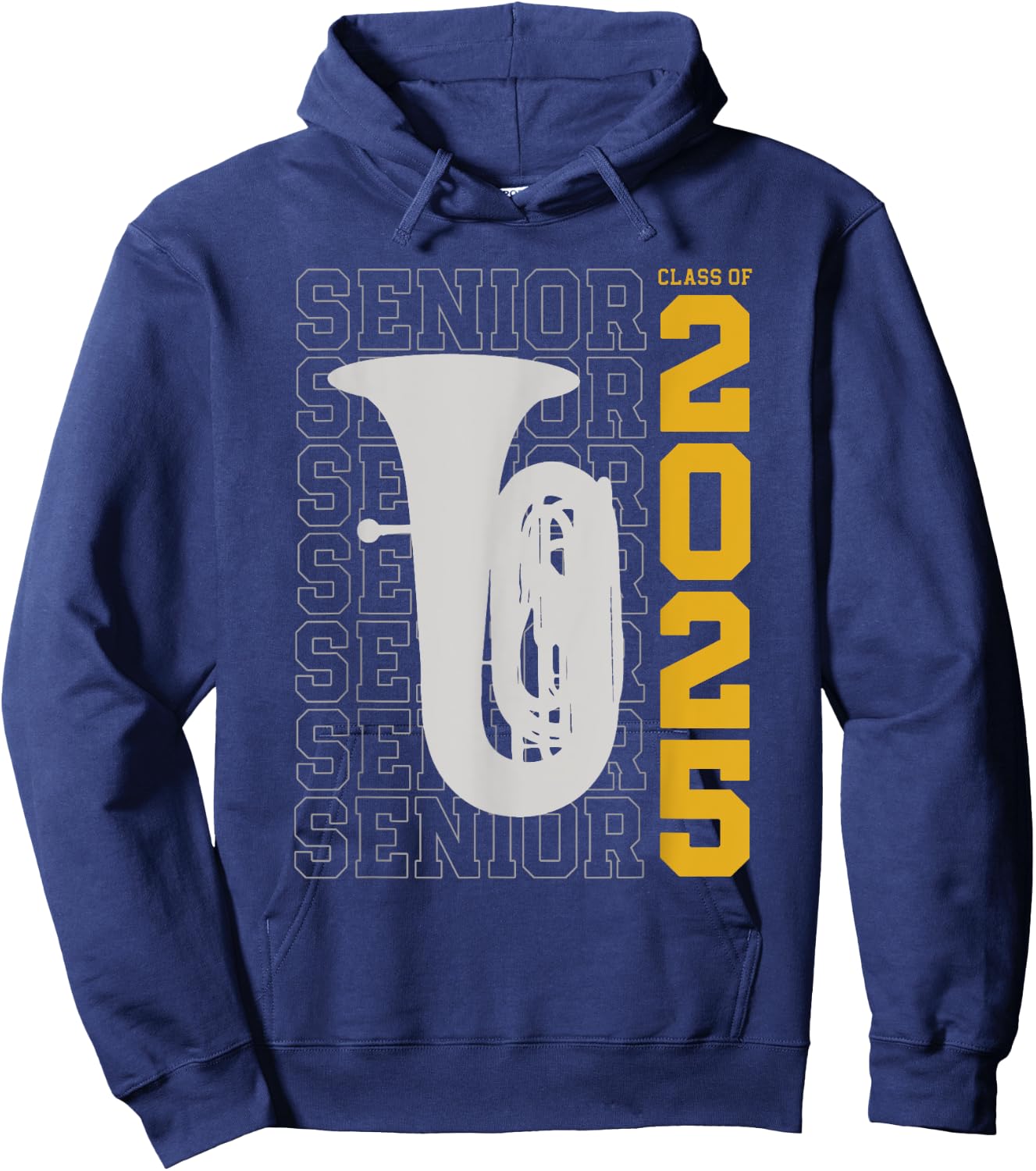 Class of 2025 Senior Tuba for Tuba Player Hoodie - Hoodie | Navy