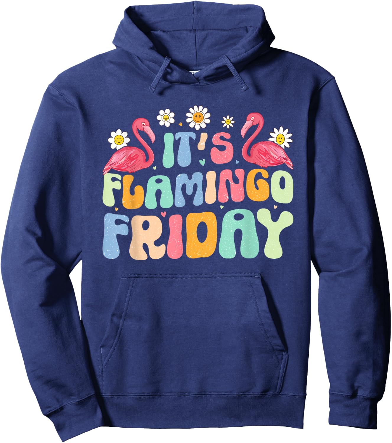 Groovy Flamingo It’s Flamingo Friday Birds Wearing Glasses Hoodie - Hoodie | Navy