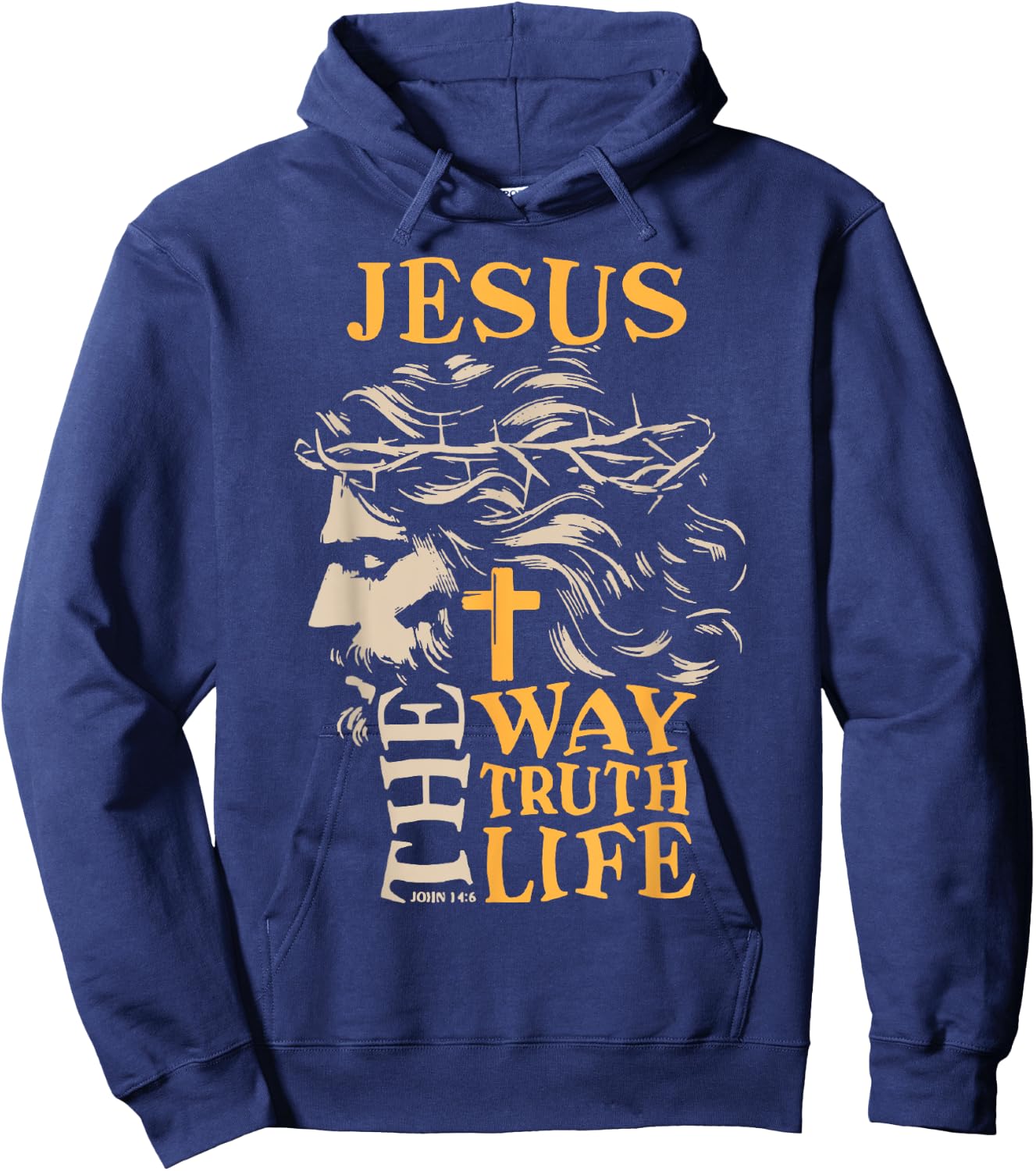 Jesus On The Path Truth Life Christian John 14:6 Bible Verse Hoodie - Hoodie | Navy
