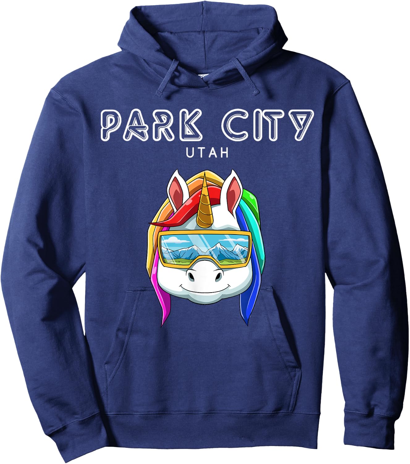 Park City North Utah - Ski and Snowboard Unicorn Hoodie - Hoodie | Navy
