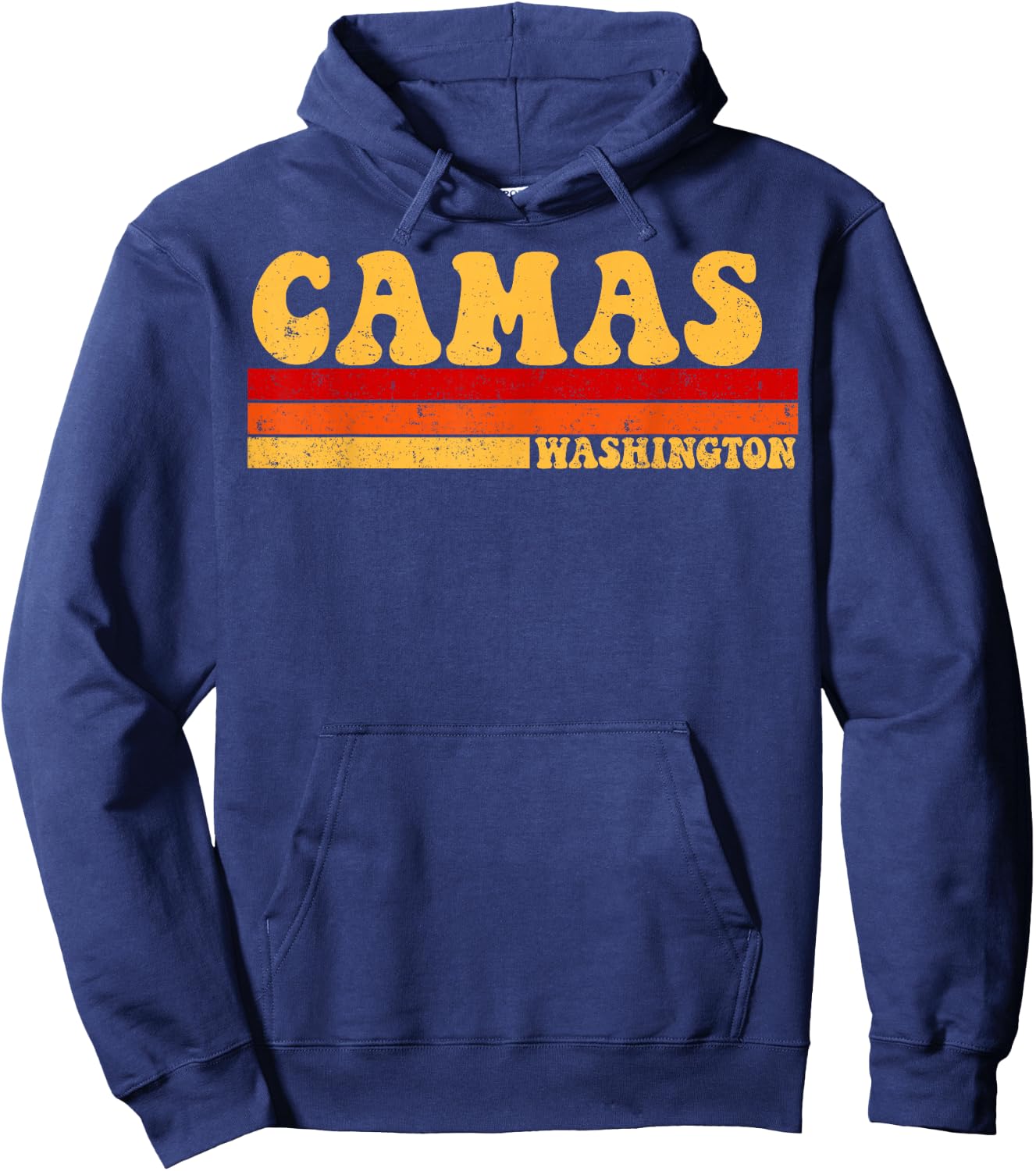 CAMAS Washington City Vintage Roots Retro Design 70s 80s Hoodie - Hoodie | Navy
